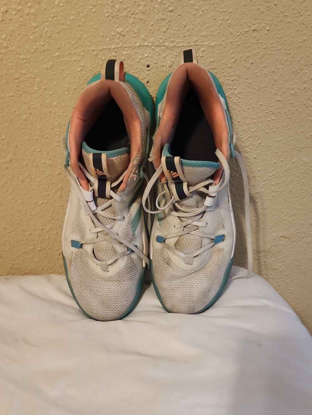 adidas Men  Sneakers in White, Teal, Peach